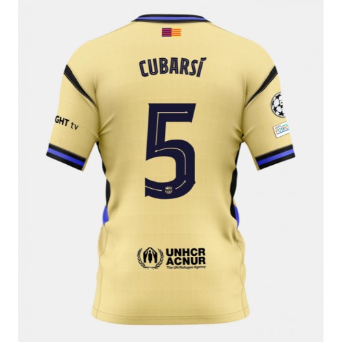 Stroje piłkarskie Barcelona Pau Cubarsi #5 Koszulka Wyjazdowej 2025-26 Krótki Rękaw